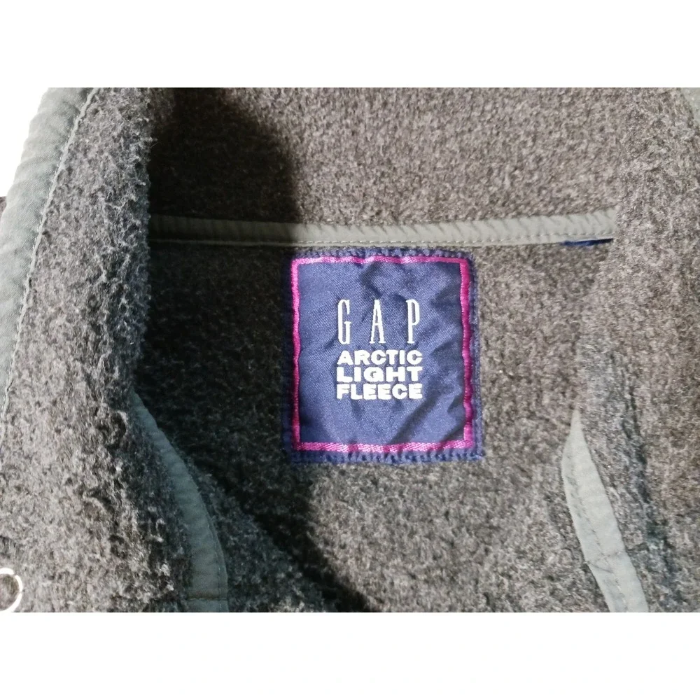 Vintage Gap Arctic Light ¼ Snap Up Fleece Pullover Sweatshirt Mens Large Gray